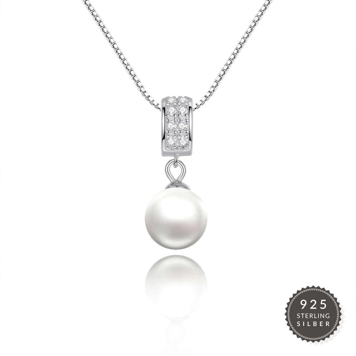 Halskette Silver Diamond Pearl