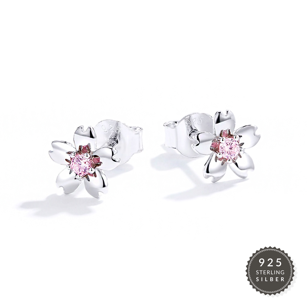 Ohrstecker Pink Flower - Zamondi Silver